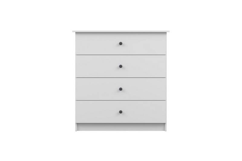 Deine Möbel 24 Kommode OSCAR 95 cm breit Sideboard mit 4 Schubladen (Set, 4 St., ganz in Weiß / Cashmere, Griffe: Rosa / Anthrazit OSCAR-Kollektion), Kinderzimmer Jugendzimmer Jungenzimmer Mädchenzimmer Schlafzimmer von Deine Möbel 24