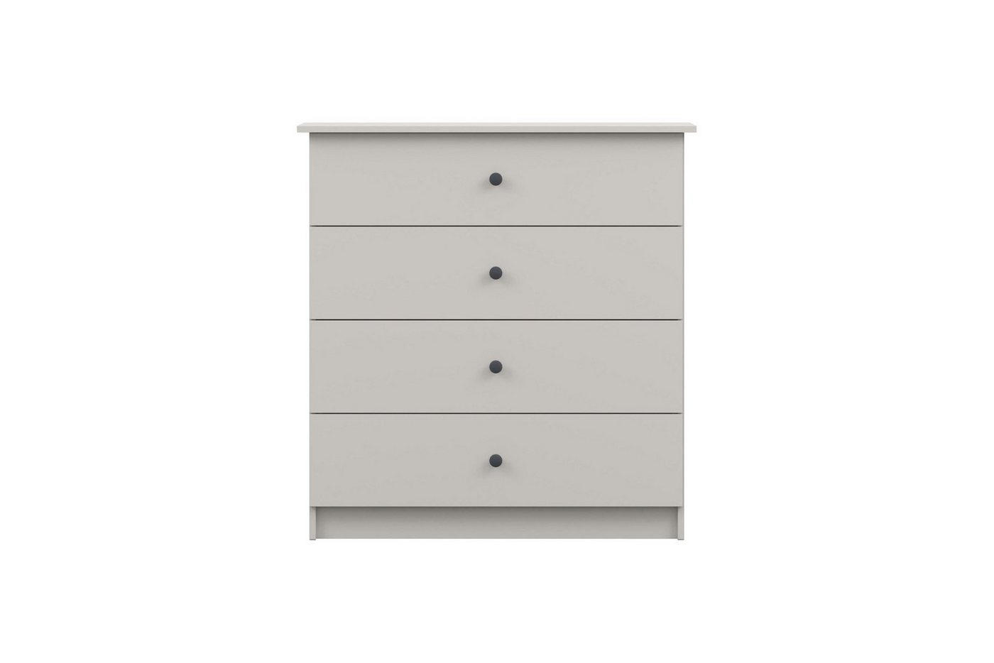 Deine Möbel 24 Kommode OSCAR 95 cm breit Sideboard mit 4 Schubladen (Set, 4 St., ganz in Weiß / Cashmere, Griffe: Rosa / Anthrazit OSCAR-Kollektion), Kinderzimmer Jugendzimmer Jungenzimmer Mädchenzimmer Schlafzimmer von Deine Möbel 24