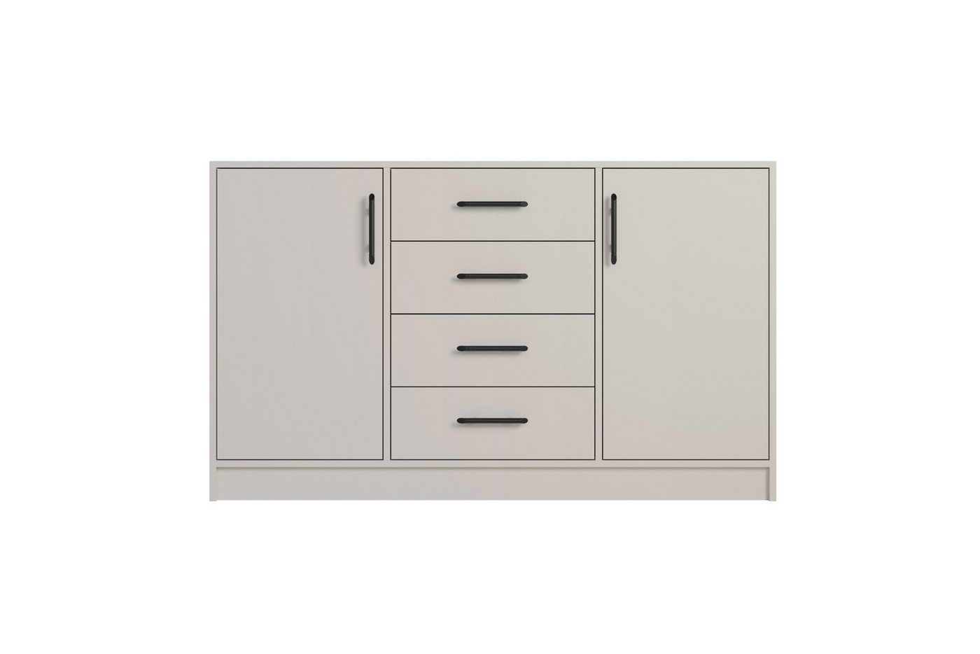 Deine Möbel 24 Kommode SAM SRK1 Sideboard mit 4 Schubladen und Fächern, Farbe Cashmere (Set, 6 St., mit Stauraum), Kommode 140 cm breit für Schlafzimmer Flur Garderobe von Deine Möbel 24