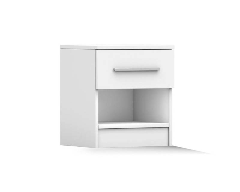 Deine Möbel 24 Nachttisch SIMPLE Weiß Eiche Sonoma (Set, 1-St., Set), Laminatplatte 16 cm von Deine Möbel 24