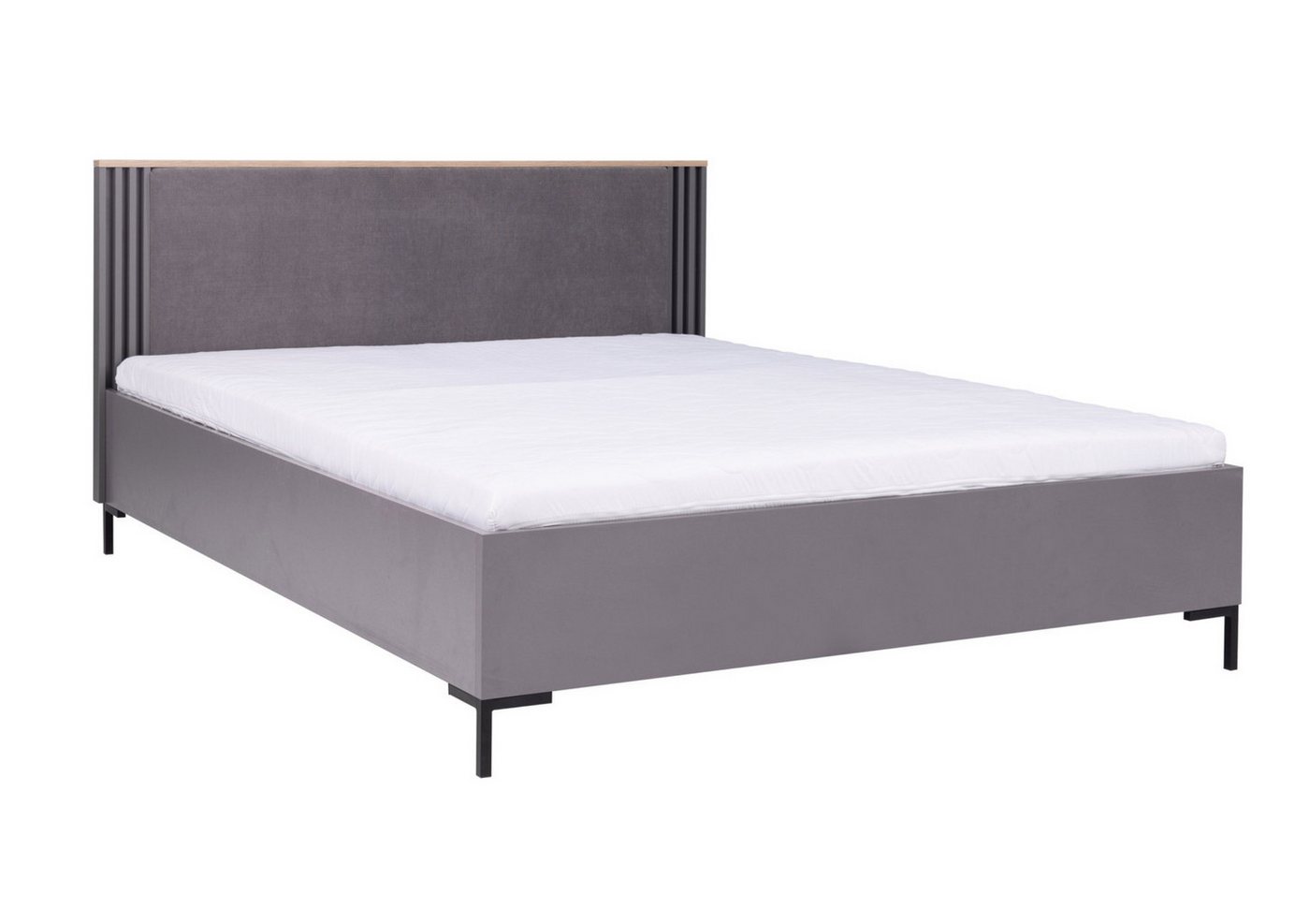Deine Möbel 24 Polsterbett ALL 19 Ehebett Doppelbett Lamellen 160x200 cm (Set Lamellen Velour Stoff, 2-tlg., Matratze optional), Schlafzimmer aus hochwertiger Laminaplatte von Deine Möbel 24