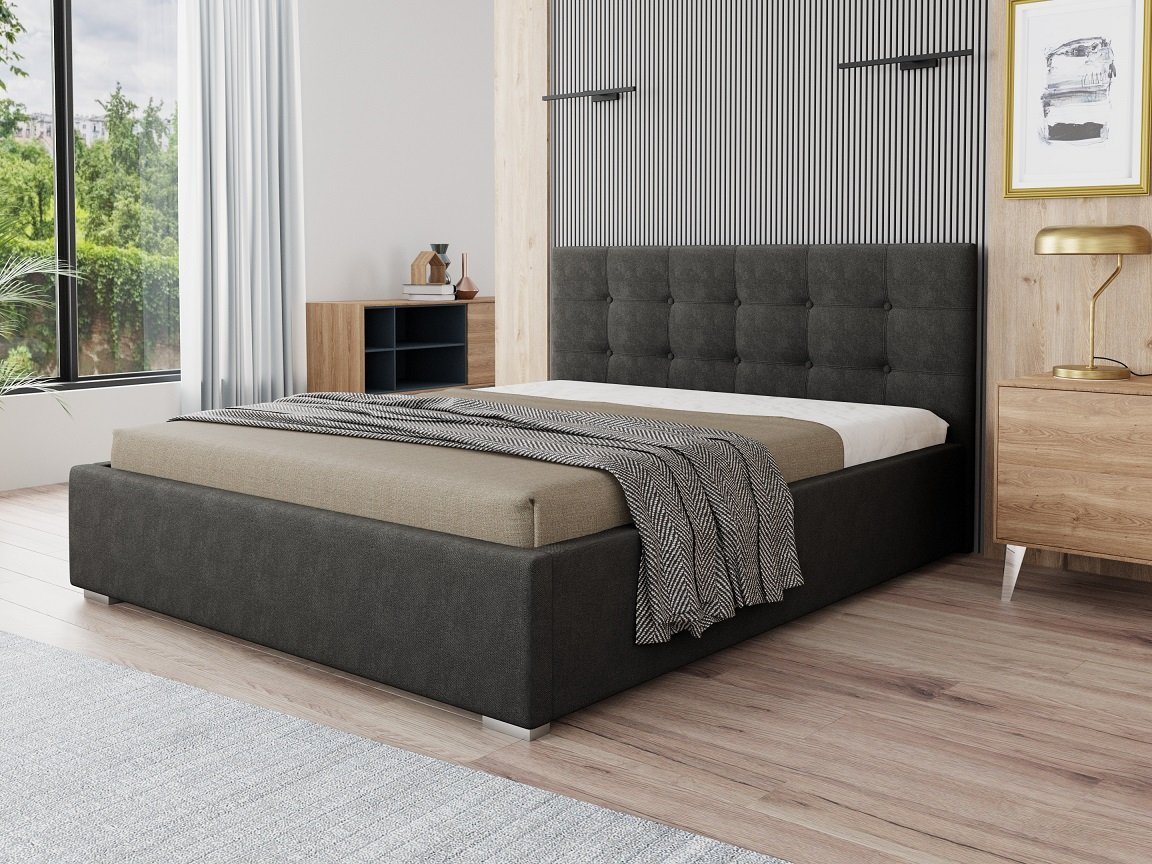 Deine Möbel 24 Polsterbett AMARO Bett Ehebett inkl. Bettkasten und Lattenrost (120x200 140x200 160x200 180x200 200x200), Doppelbett Funktionsbett, Matratze optional, Komplettbett von Deine Möbel 24