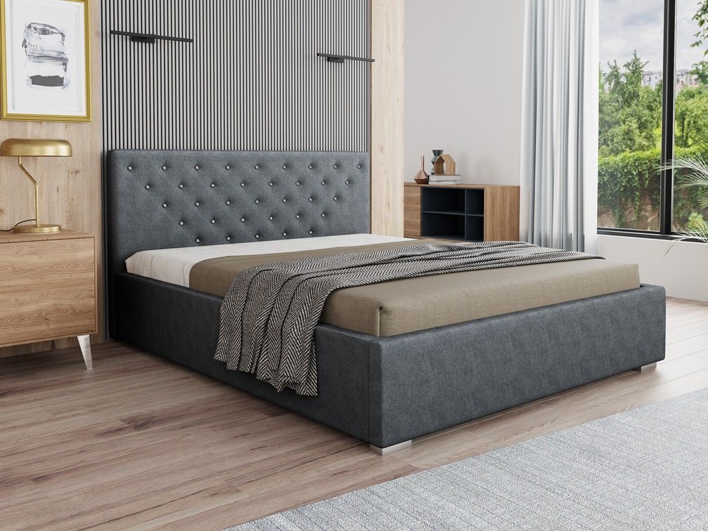 Deine Möbel 24 Polsterbett Bett Ehebett BERTA inkl. Bettkasten und Lattenrost (Komplettbett, 120x200 140x200 160x200 180x200 200x200 Funktionsbett), Doppelbett, Komplettbett, Matratze zur Auswahl, mit / ohne Matratze von Deine Möbel 24