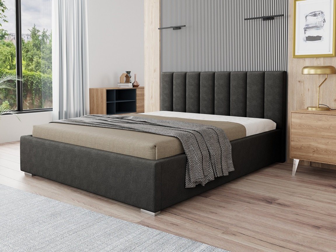 Deine Möbel 24 Polsterbett Bett Ehebett GORDON inkl. Bettkasten und Lattenrost (120x200 140x200 160x200 180x200 200x200 Komplettbett), Doppelbett Funktionsbett, Matratze optional, mit / ohne Matratze von Deine Möbel 24