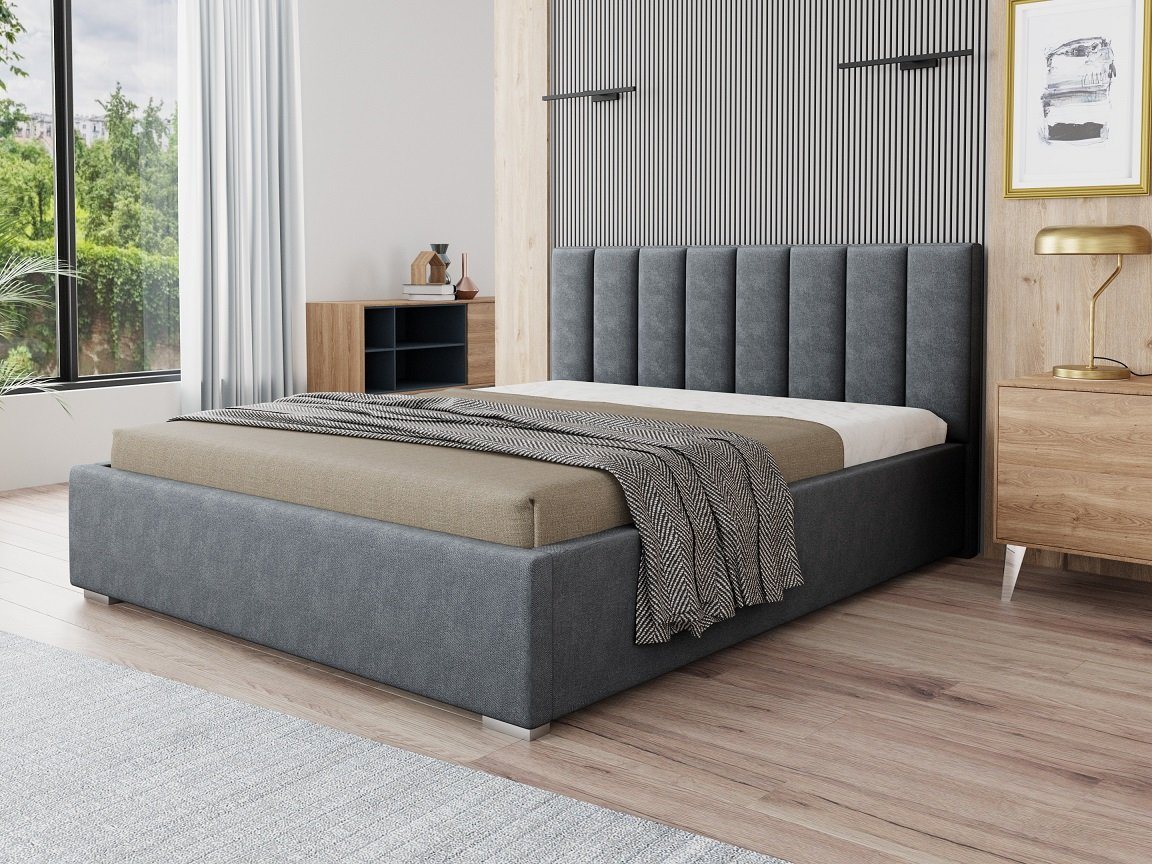 Deine Möbel 24 Polsterbett Bett Ehebett GORDON inkl. Bettkasten und Lattenrost (120x200 140x200 160x200 180x200 200x200 Komplettbett), Doppelbett Funktionsbett, Matratze optional, mit / ohne Matratze von Deine Möbel 24