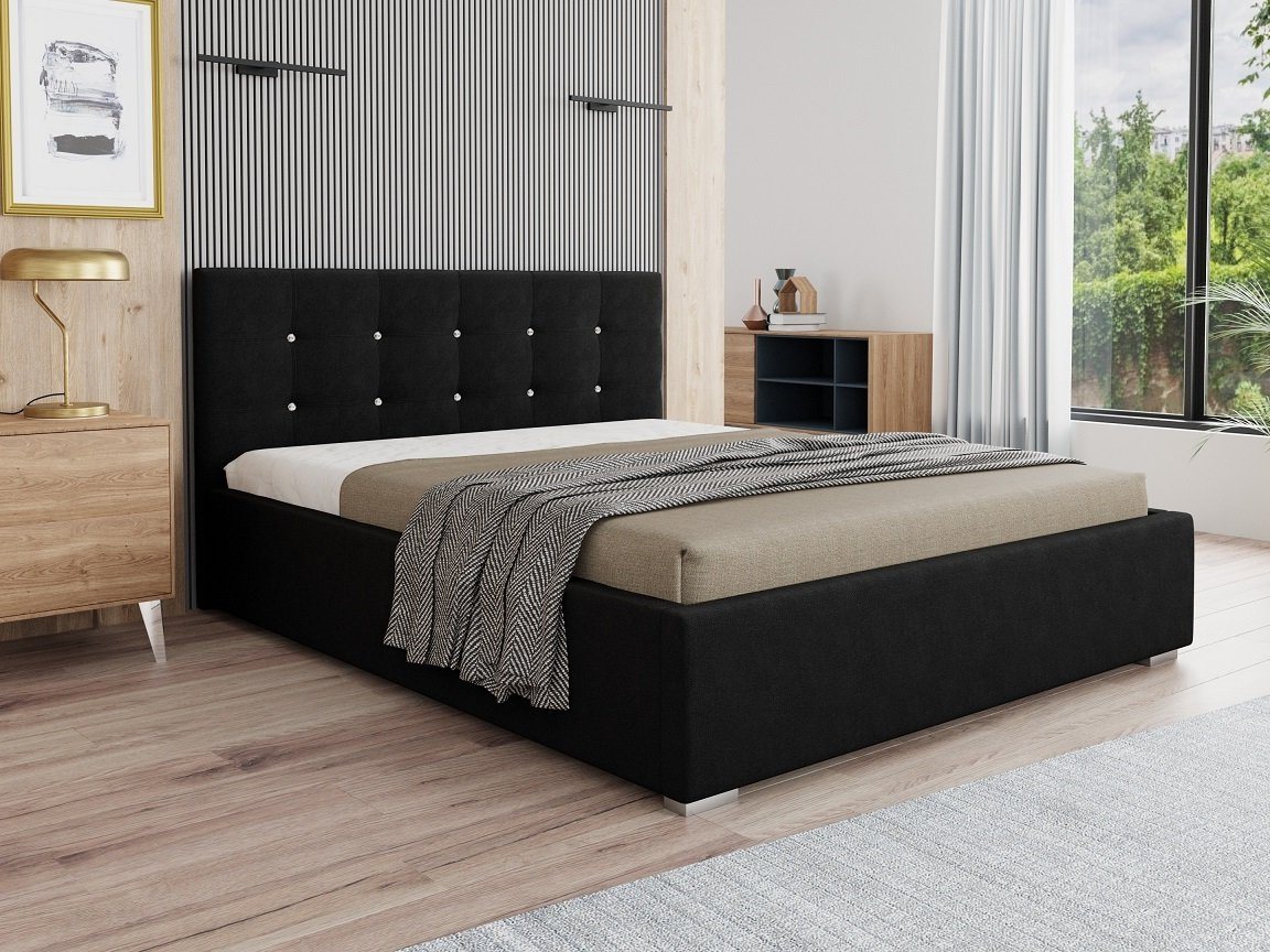 Deine Möbel 24 Polsterbett Bett Ehebett RICARDO inkl. Bettkasten und Lattenrost (120x200 140x200 160x200 180x200 200x200 Komplettbett), Doppelbett Funktionsbett, Matratze optional, mit / ohne Matratze von Deine Möbel 24