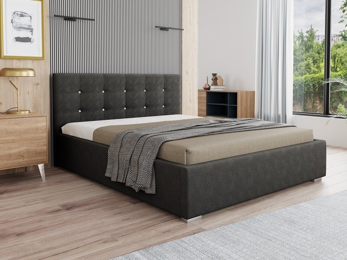 Deine Möbel 24 Polsterbett Bett Ehebett RICARDO inkl. Bettkasten und Lattenrost (120x200 140x200 160x200 180x200 200x200 Komplettbett), Doppelbett Funktionsbett, Matratze optional, mit / ohne Matratze von Deine Möbel 24