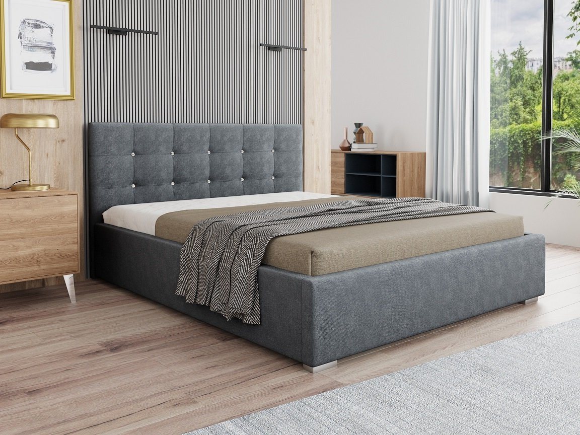 Deine Möbel 24 Polsterbett Bett Ehebett RICARDO inkl. Bettkasten und Lattenrost (120x200 140x200 160x200 180x200 200x200 Komplettbett), Doppelbett Funktionsbett, Matratze optional, mit / ohne Matratze von Deine Möbel 24