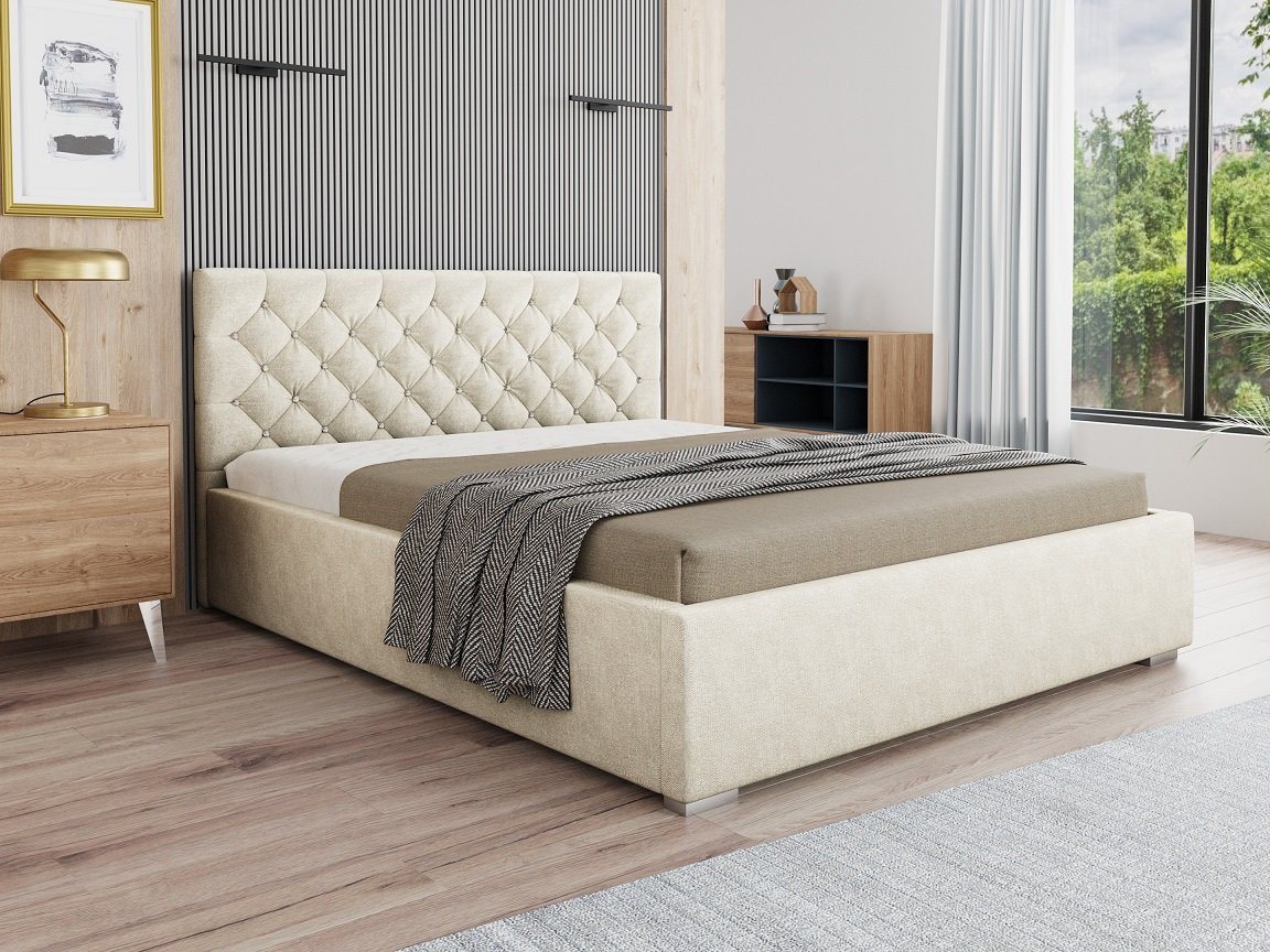 Deine Möbel 24 Polsterbett Boxspringbett Komplettbett Ehebett SOFIA (120x200 140x200 160x200 180x200 200x200 Top Qualität), inkl. Lattenrost, Matratze optional von Deine Möbel 24