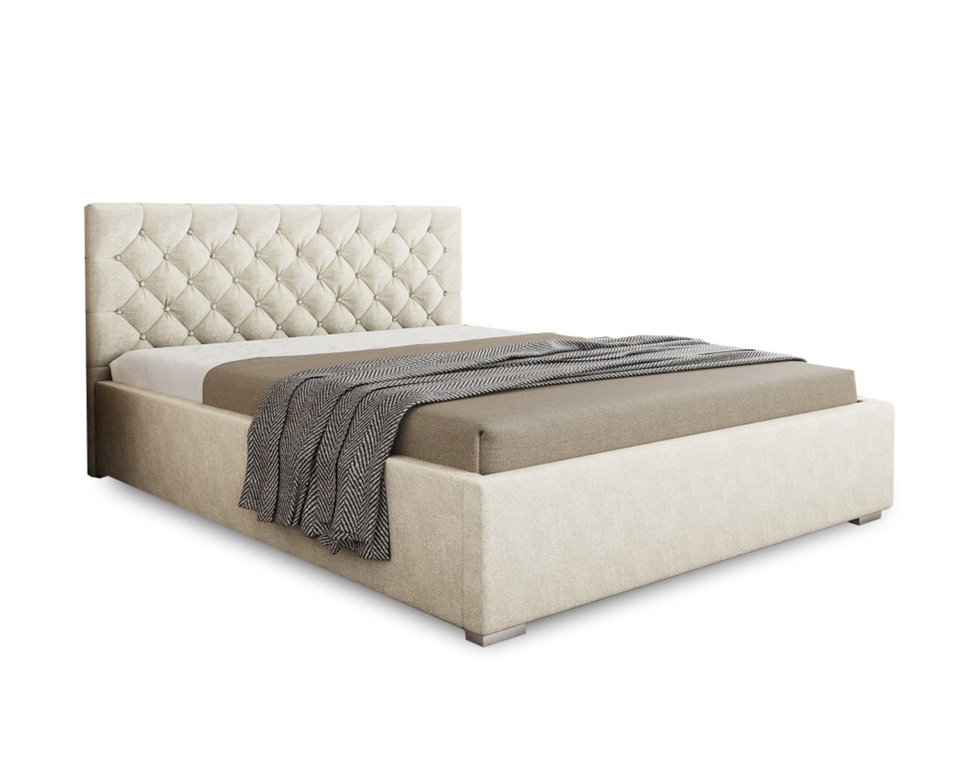 Deine Möbel 24 Polsterbett Boxspringbett Komplettbett Ehebett SOFIA (120x200 140x200 160x200 180x200 200x200 Top Qualität), inkl. Lattenrost, Matratze optional von Deine Möbel 24