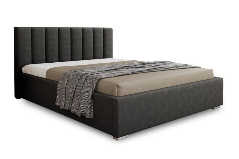 Deine Möbel 24 Polsterbett GORDON Bett Komplettbett Velours mit Bettkasten und Lattenrost (Set, 1-tlg., Verfügbare Farben: Creme / Beige / Hellgrau / Anthrazit / Schwarz), Verfügbare Größen: 140x200 / 160x200 / 180x200 / 200x200 von Deine Möbel 24