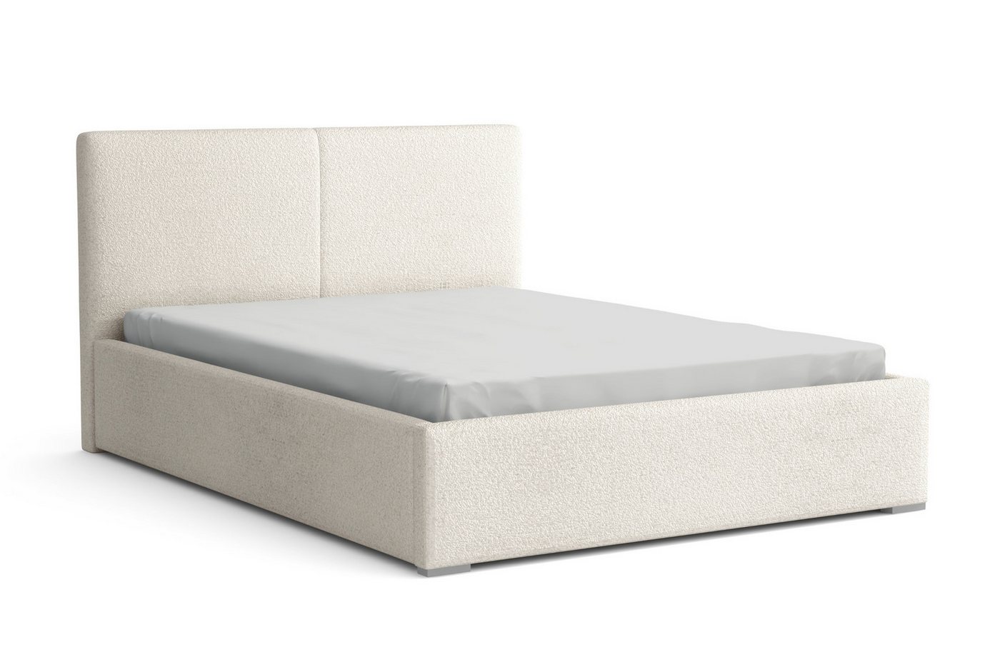 Deine Möbel 24 Polsterbett INES Bett Komplettbett Bouclé mit Bettkasten und Lattenrost (Set, 1-tlg., Polsterbett in Schwarz / Creme / Hellgrau / Dunkelgrau / Weiß), 140x200 160x200 180x200 200x200 cm von Deine Möbel 24