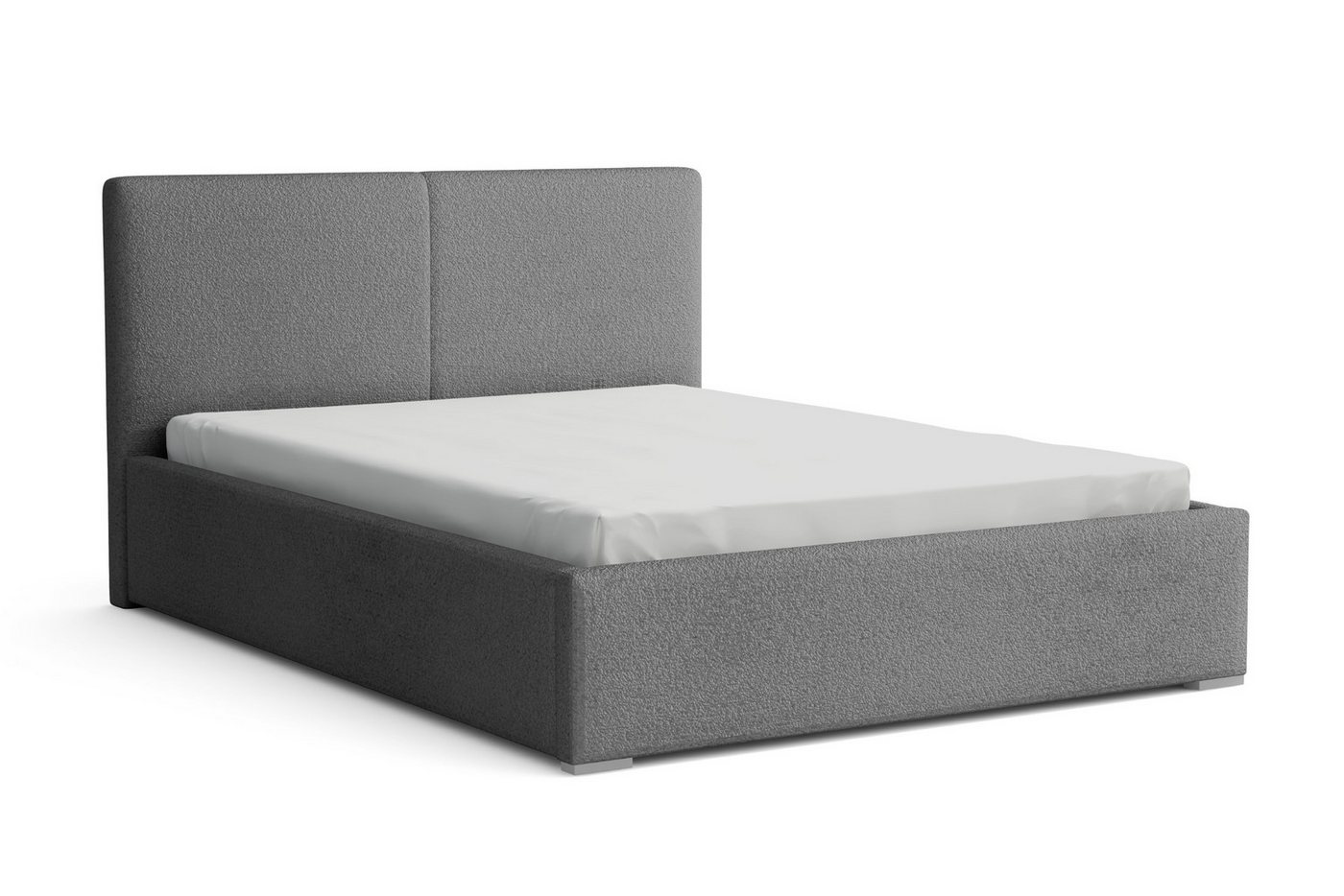 Deine Möbel 24 Polsterbett INES Bett Komplettbett Bouclé mit Bettkasten und Lattenrost (Set, 1-tlg., Polsterbett in Schwarz / Creme / Hellgrau / Dunkelgrau / Weiß), 140x200 160x200 180x200 200x200 cm von Deine Möbel 24