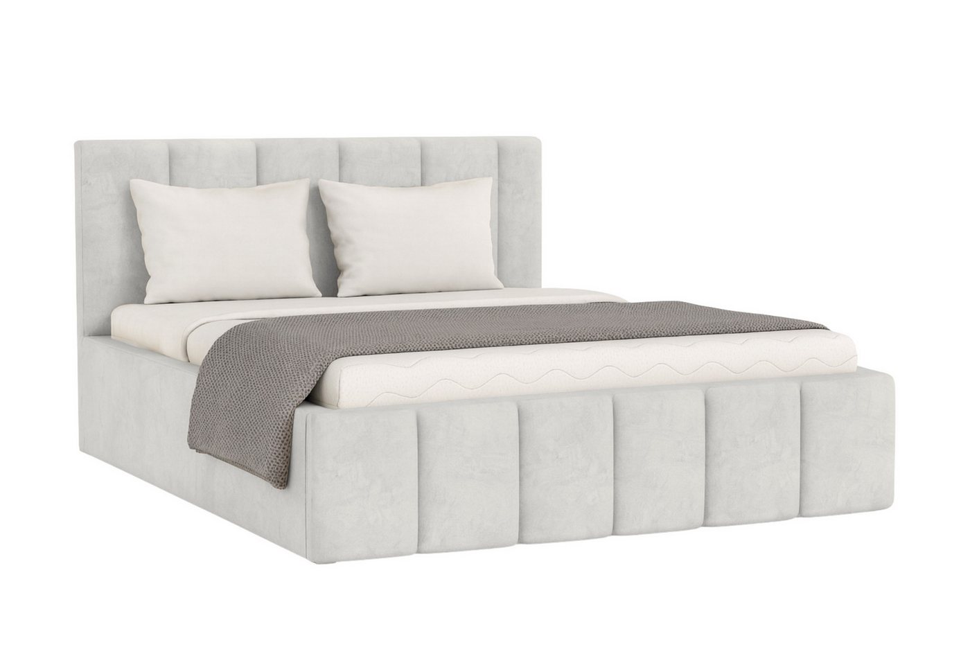 Deine Möbel 24 Polsterbett MEGAN Komplettbett in Velour / Bouclé mit Bettkasten und Lattenrost (Set, 1-tlg., 140x200/160x200/180x200/200x200), Luxuriös, funktional, stilvoll, mit Stauraum von Deine Möbel 24