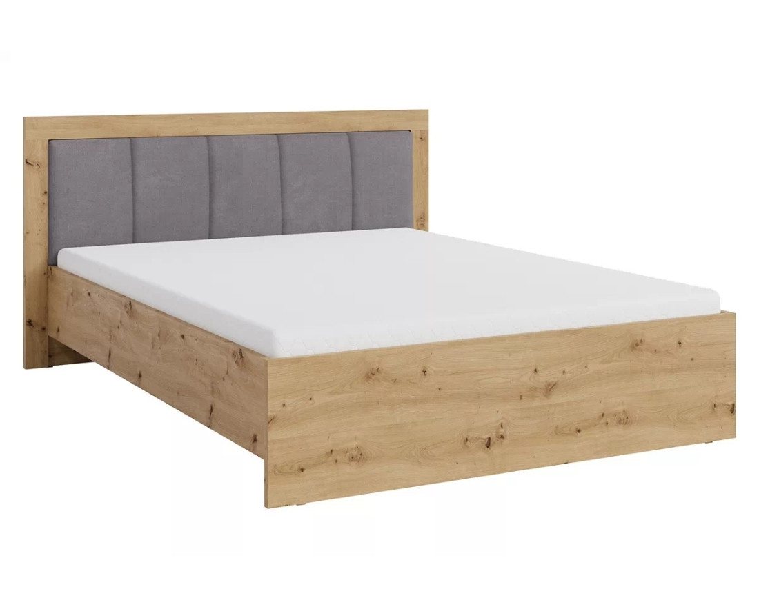 Deine Möbel 24 Polsterbett SAM SR6 Ehebett Doppelbett Sonoma Eiche Artisan Anthrazit 160x200 cm (Set, 2-tlg., Matratze optional), Schlafzimmer aus hochwertiger Laminaplatte von Deine Möbel 24