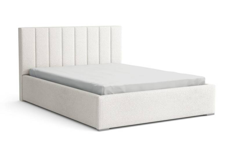 Deine Möbel 24 Polsterbett VENICE Bett Komplettbett Bouclé mit Bettkasten und Lattenrost (Set, 1-tlg., Polsterbett in Schwarz / Creme / Hellgrau / Dunkelgrau / Weiß), 140x200 160x200 180x200 200x200 cm von Deine Möbel 24