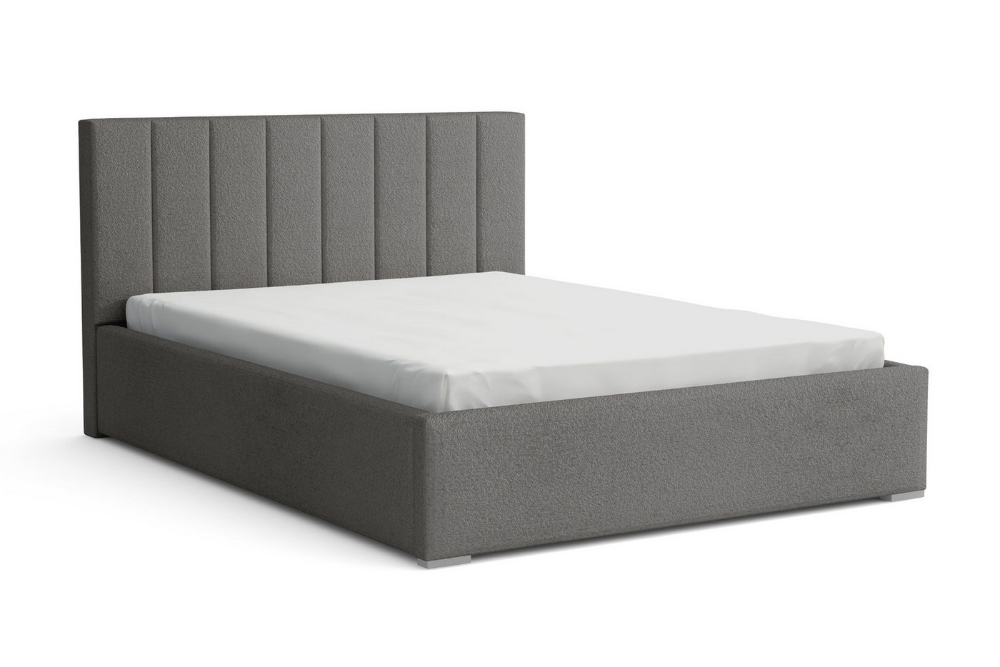 Deine Möbel 24 Polsterbett VENICE Bett Komplettbett Bouclé mit Bettkasten und Lattenrost (Set, 1-tlg., Polsterbett in Schwarz / Creme / Hellgrau / Dunkelgrau / Weiß), 140x200 160x200 180x200 200x200 cm von Deine Möbel 24