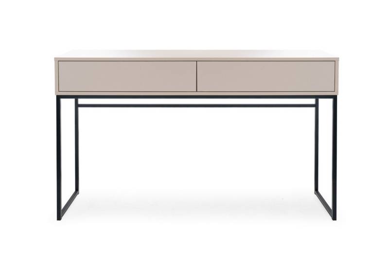 Deine Möbel 24 Schminktisch GENEVE 137 cm ideal für Schlafzimmer (Set, 1-St., Sandbeige Beige Dunklegrün), mit 2 Schubladen von Deine Möbel 24