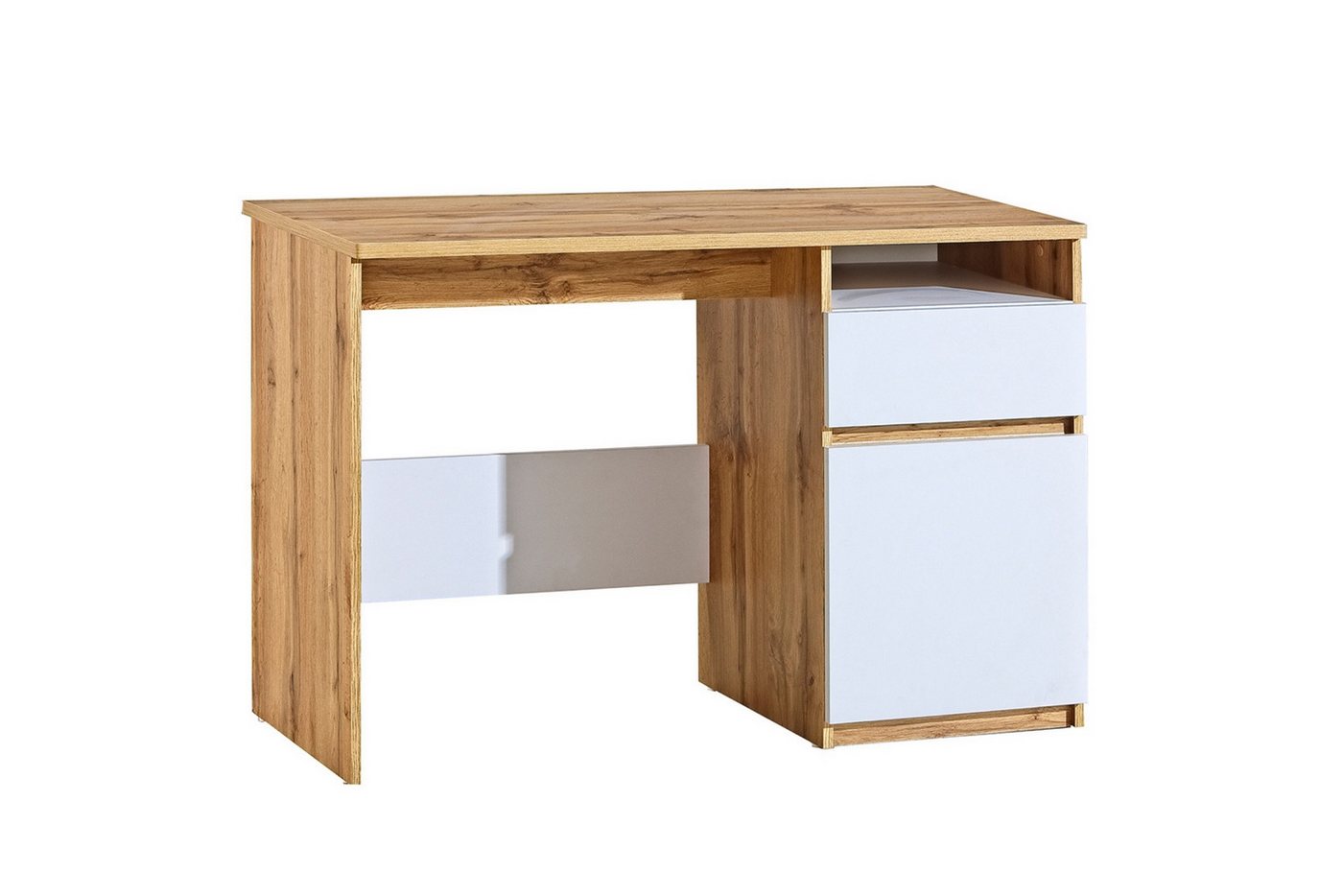 Deine Möbel 24 Schreibtisch ARCO 07 Kinderschreibtisch 120 cm breit Kinderzimmer Jugendzimmer (Set, 3-St., Set), Weiß Matt Eiche Wotan von Deine Möbel 24