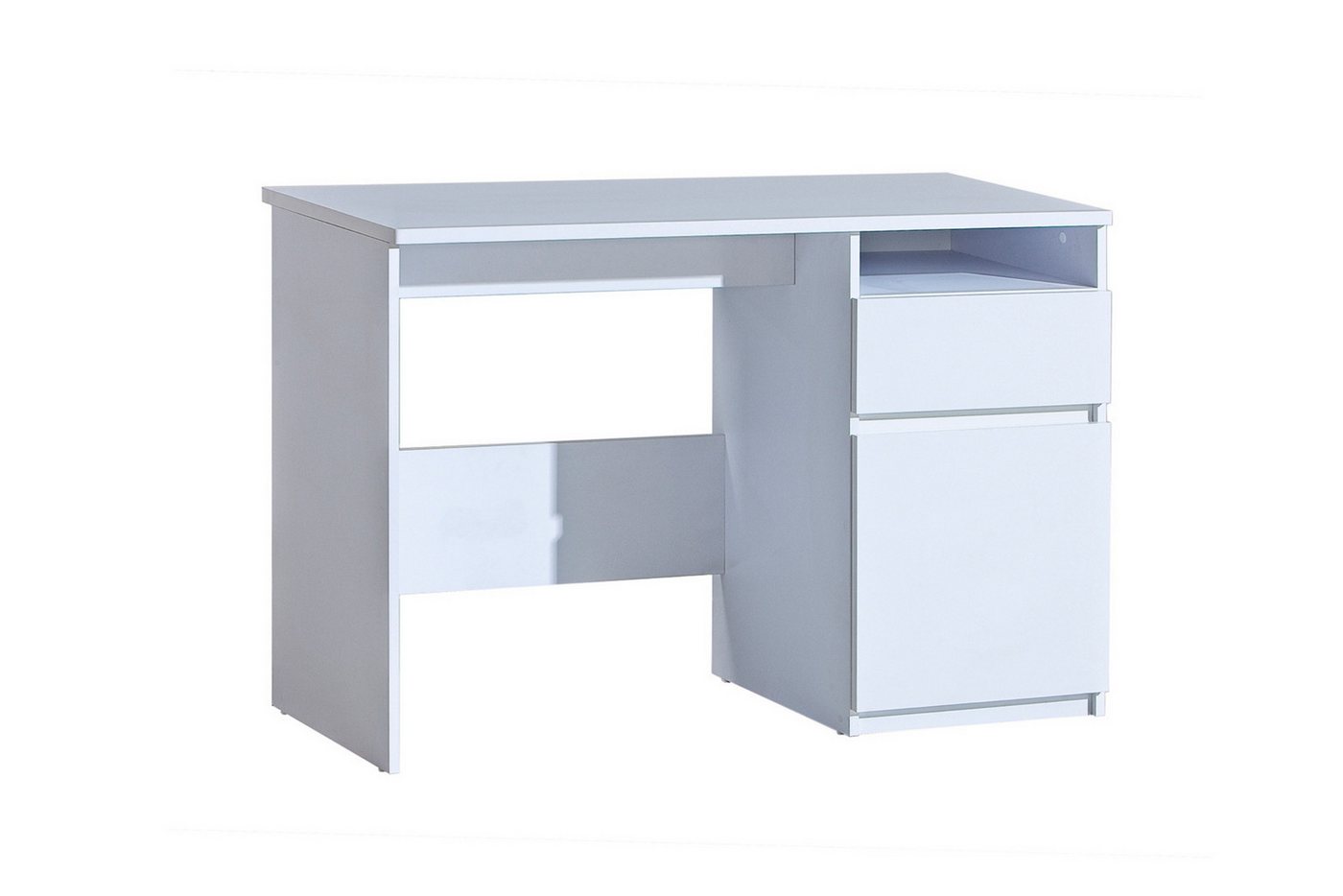 Deine Möbel 24 Schreibtisch ARCO 07 Kinderschreibtisch 120 cm breit Kinderzimmer Jugendzimmer (Set, 3-St., Set), Weiß Matt Eiche Wotan von Deine Möbel 24