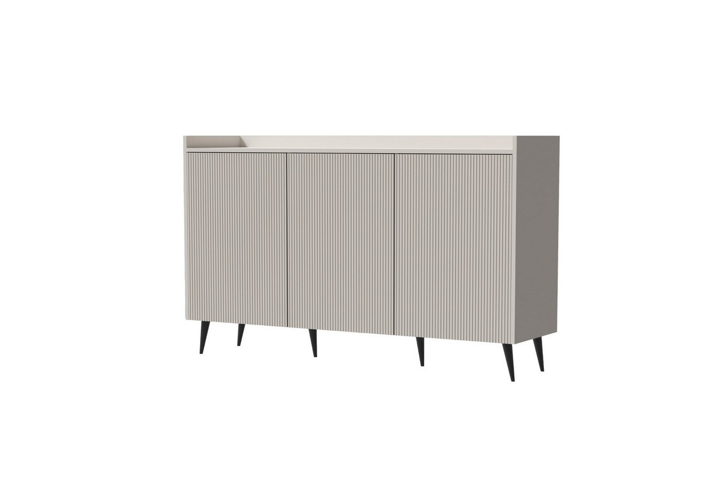 Deine Möbel 24 Sideboard DALIA 02 150 cm breit Kommode, 3-türig (DALIA-Kollektion, 1 St., ideal für Wohnzimmer, Schlafzimmer & Flur), Farbe Kashmir oder Walnuss, moderne Anrichte auf Metallfüßen von Deine Möbel 24