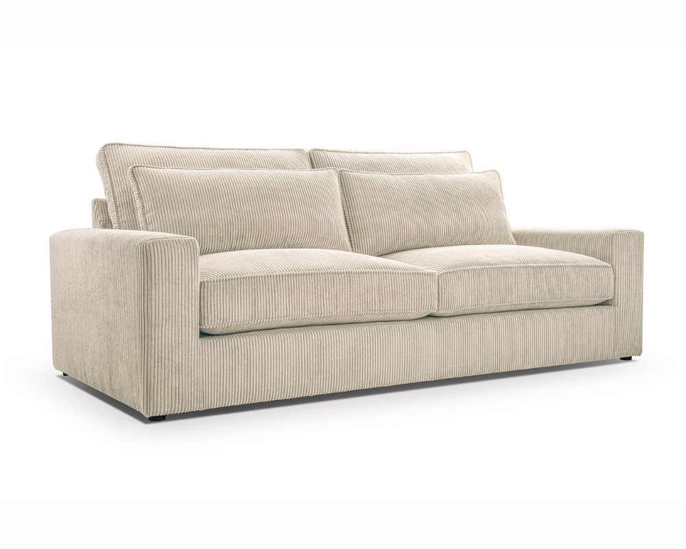 Deine Möbel 24 Sofa Couch KOS im Cord, inkl. Kissen, Abmessungen: 221 x 104 cm, 3 - Sitzer von Deine Möbel 24