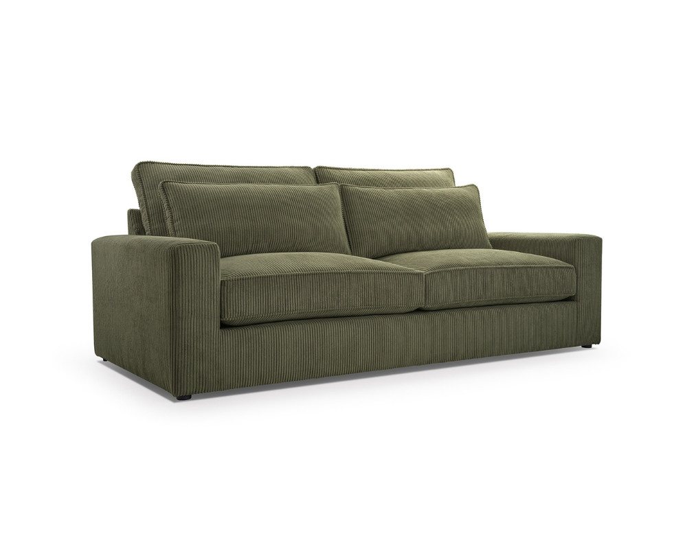 Deine Möbel 24 Sofa Couch KOS im Cord, inkl. Kissen, Abmessungen: 221 x 104 cm, 3 - Sitzer von Deine Möbel 24