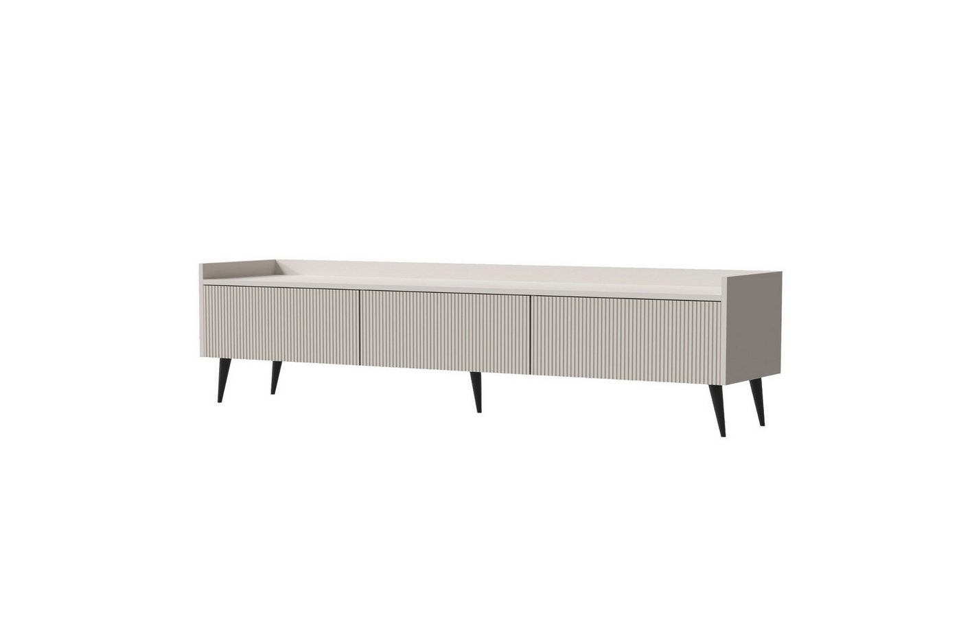 Deine Möbel 24 TV-Board DALIA 05 TV-Lowboard TV-Schrank 180 cm breit (DALIA-Kollektion, 1 St., ideal für Wohnzimmer), 3 Klappen, geriffelte Fronten, Farbe Kashmir oder Walnus von Deine Möbel 24