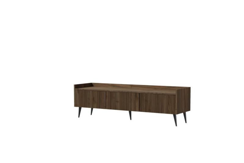 Deine Möbel 24 TV-Board DALIA 06 TV-Lowboard TV-Schrank 150 cm breit (DALIA-Kollektion, 1 St., ideal für Wohnzimmer), 3 Klappen, geriffelte Fronten von Deine Möbel 24