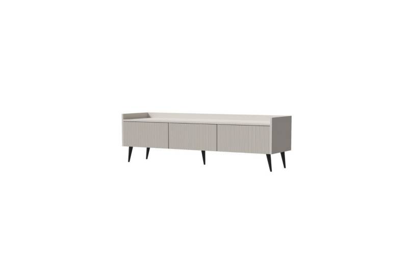 Deine Möbel 24 TV-Board DALIA 06 TV-Lowboard TV-Schrank 150 cm breit (DALIA-Kollektion, 1 St., ideal für Wohnzimmer), 3 Klappen, geriffelte Fronten von Deine Möbel 24