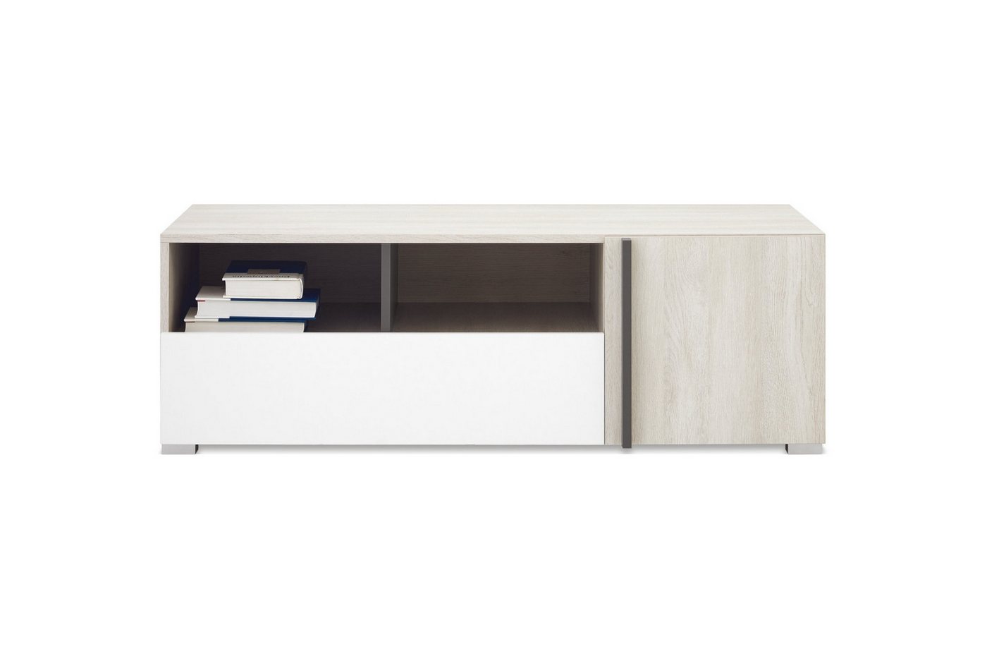 Deine Möbel 24 TV-Schrank REMI 12 TV-Lowboard 120 cm breit (Set, 2-St., Kinderzimmer Jugendzimmer Wohnzimmer) REMI Kollektion Weiß Holz Anthrazit von Deine Möbel 24