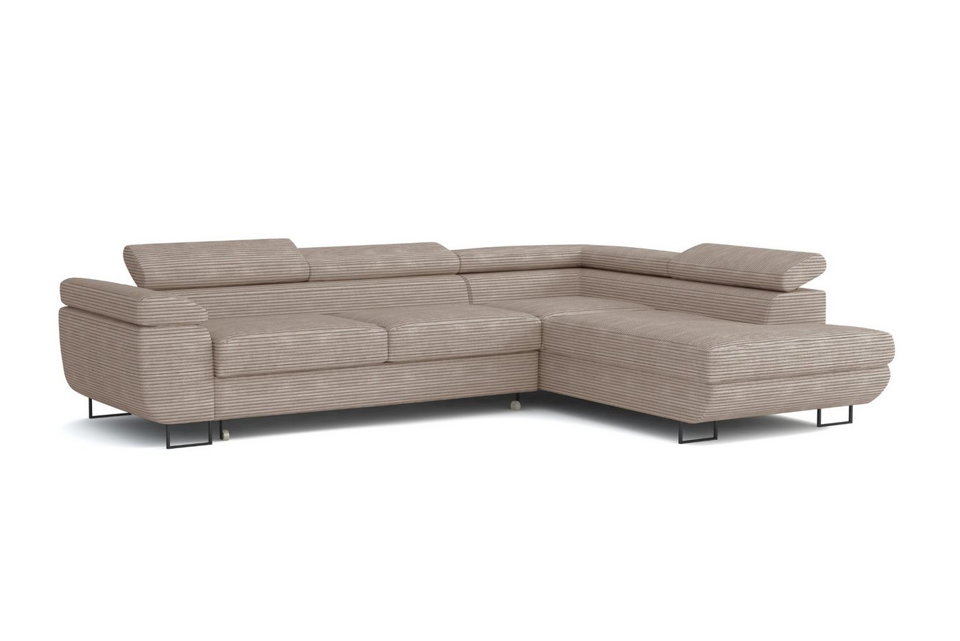 Deine Möbel 24 Wohnlandschaft ASTON Cord-Stoff Samt 277 cm breit Ecksofa Sofa Wohnzimmer L-Couch, Grau Beige Dunkelgrau Anthrazit Graphit Schwarz Hellgrau verstellbare Kopfstütze 2 Teile, mit Schlaffunktion Bettkasten Stauraum Deine Möbel 24 Wohnlandschaft ASTON Cord-Stoff Samt 277 cm breit Ecksofa Sofa Wohnzimmer L-Couch, Grau Beige Dunkelgrau Anthrazit Graphit Schwarz Hellgrau verstellbare Kopfstütze 2 Teile, mit Schlaffunktion Bettkasten Stauraum von Deine Möbel 24