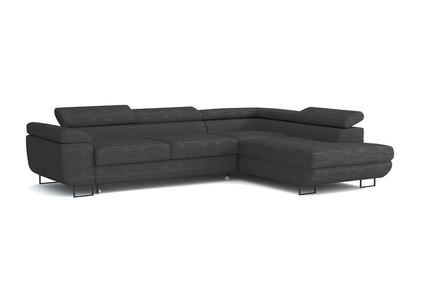Deine Möbel 24 Wohnlandschaft ASTON Cord-Stoff Samt 277 cm breit Ecksofa Sofa Wohnzimmer L-Couch, Grau Beige Dunkelgrau Anthrazit Graphit Schwarz Hellgrau verstellbare Kopfstütze 2 Teile, mit Schlaffunktion Bettkasten Stauraum Deine Möbel 24 Wohnlandschaft ASTON Cord-Stoff Samt 277 cm breit Ecksofa Sofa Wohnzimmer L-Couch, Grau Beige Dunkelgrau Anthrazit Graphit Schwarz Hellgrau verstellbare Kopfstütze 2 Teile, mit Schlaffunktion Bettkasten Stauraum von Deine Möbel 24