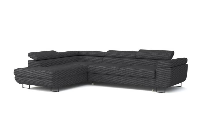 Deine Möbel 24 Wohnlandschaft ASTON Cord-Stoff Samt 277 cm breit Ecksofa Sofa Wohnzimmer L-Couch, Grau Beige Dunkelgrau Anthrazit Graphit Schwarz Hellgrau verstellbare Kopfstütze 2 Teile, mit Schlaffunktion Bettkasten Stauraum Deine Möbel 24 Wohnlandschaft ASTON Cord-Stoff Samt 277 cm breit Ecksofa Sofa Wohnzimmer L-Couch, Grau Beige Dunkelgrau Anthrazit Graphit Schwarz Hellgrau verstellbare Kopfstütze 2 Teile, mit Schlaffunktion Bettkasten Stauraum von Deine Möbel 24