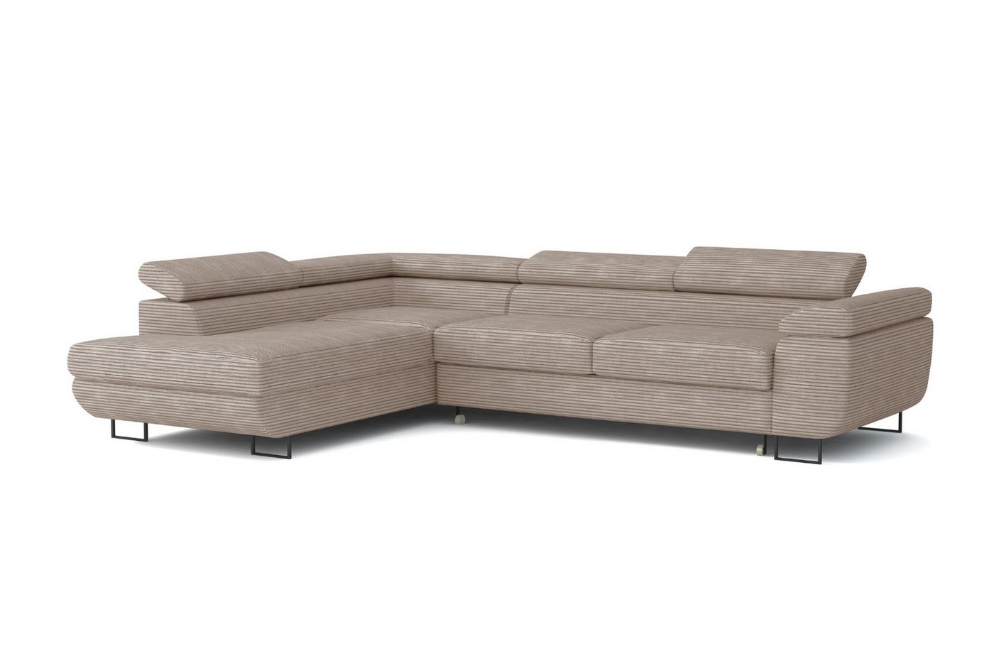Deine Möbel 24 Wohnlandschaft ASTON Cord-Stoff Samt 277 cm breit Ecksofa Sofa Wohnzimmer L-Couch, Grau Beige Dunkelgrau Anthrazit Graphit Schwarz Hellgrau verstellbare Kopfstütze 2 Teile, mit Schlaffunktion Bettkasten Stauraum Deine Möbel 24 Wohnlandschaft ASTON Cord-Stoff Samt 277 cm breit Ecksofa Sofa Wohnzimmer L-Couch, Grau Beige Dunkelgrau Anthrazit Graphit Schwarz Hellgrau verstellbare Kopfstütze 2 Teile, mit Schlaffunktion Bettkasten Stauraum von Deine Möbel 24