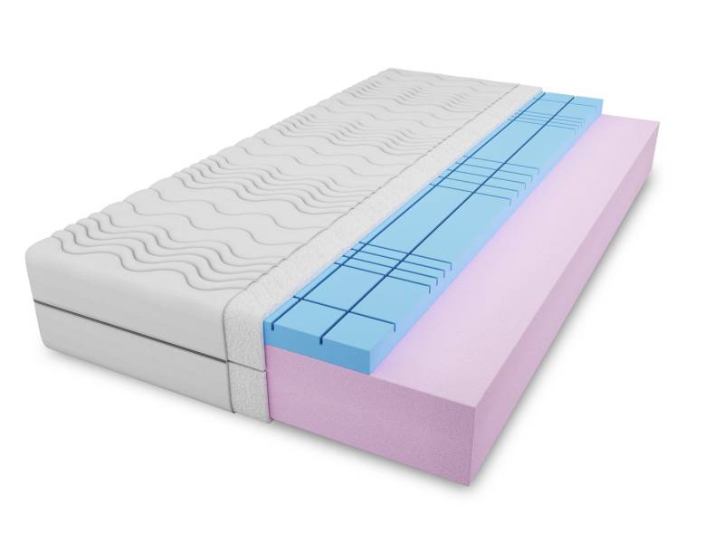 Kaltschaummatratze Härtegrad H3 Kaltschaum-Matratze mit Würfelschnitt Polyurethanschaum, Deine Möbel 24, 14 cm hoch, (Set, 80x200 90x200 100x200 120x200 140x200 160x200 180x200 14 cm), Doppel-seitig von Deine Möbel 24