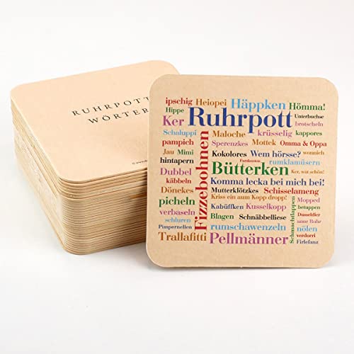30 Bierdeckel Ruhrpott Wörter, Getränke-Untersetzer als Party-Gag oder originelles Gastgeschenk von Deine Wörter