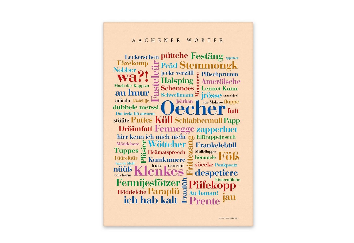 Deine Wörter Leinwandbild Leinwand Aachener Wörter – Keilrahmen von Deine Wörter