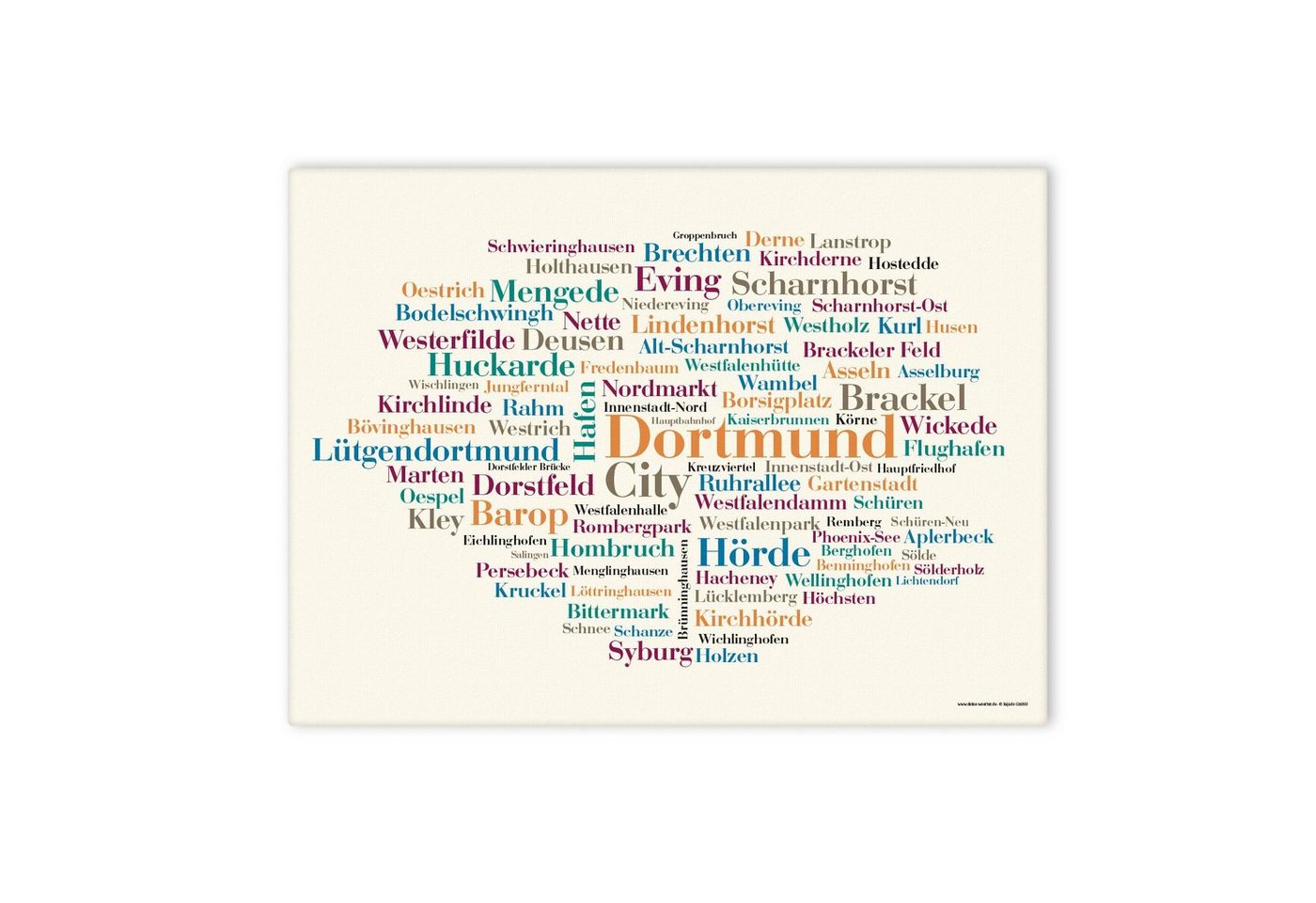 Deine Wörter Leinwandbild Leinwand Dortmunder Orte - Keilrahmen von Deine Wörter