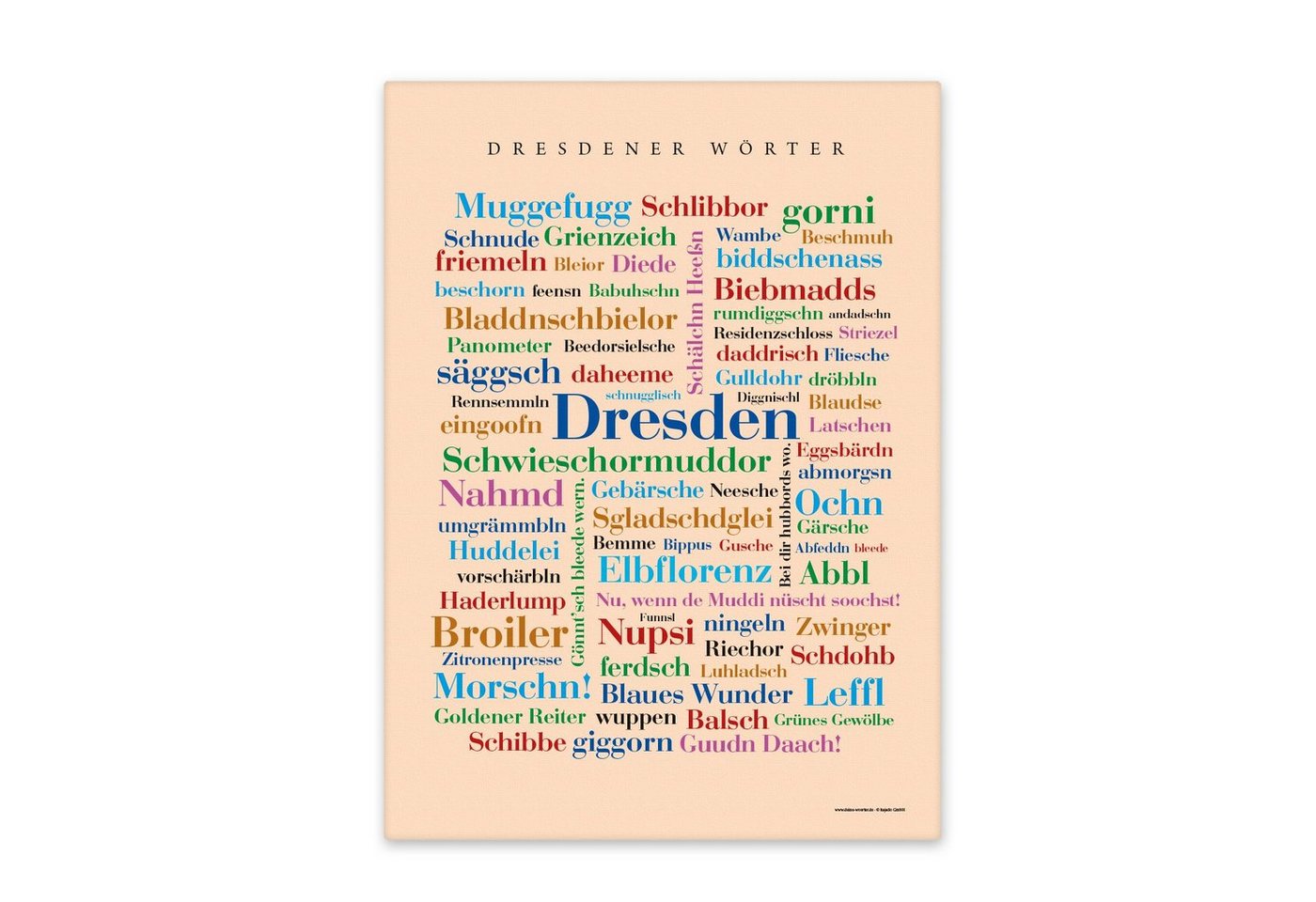 Deine Wörter Leinwandbild Leinwand Dresdener Wörter - Keilrahmen von Deine Wörter