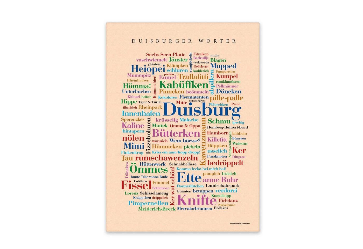 Deine Wörter Leinwandbild Leinwand Duisburger Wörter - Keilrahmen von Deine Wörter