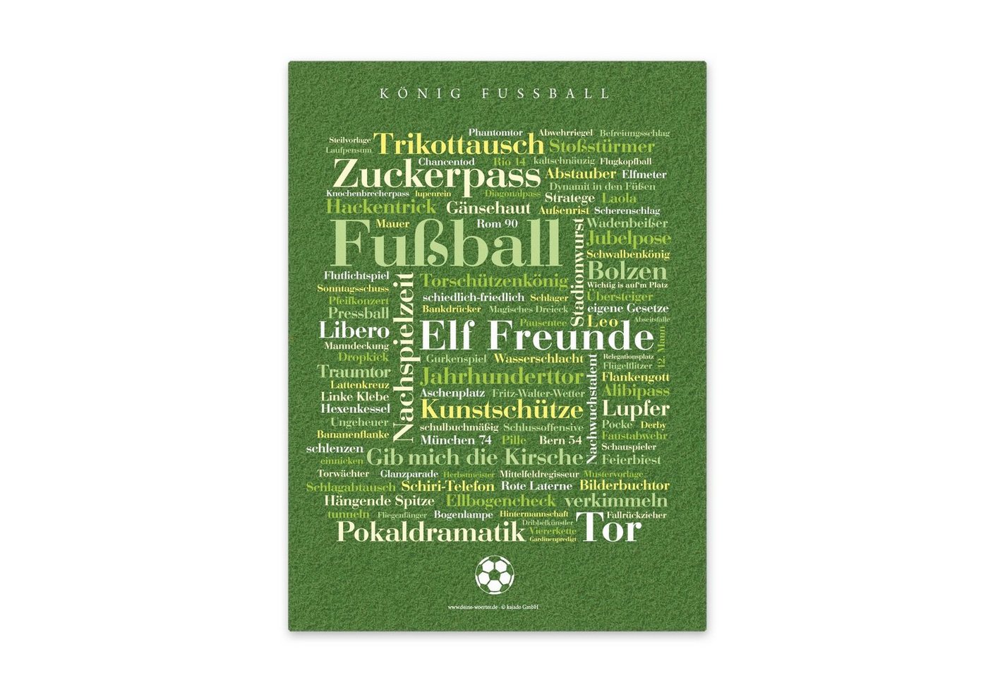 Deine Wörter Leinwandbild Leinwand Fußball Wörter - Keilrahmen von Deine Wörter