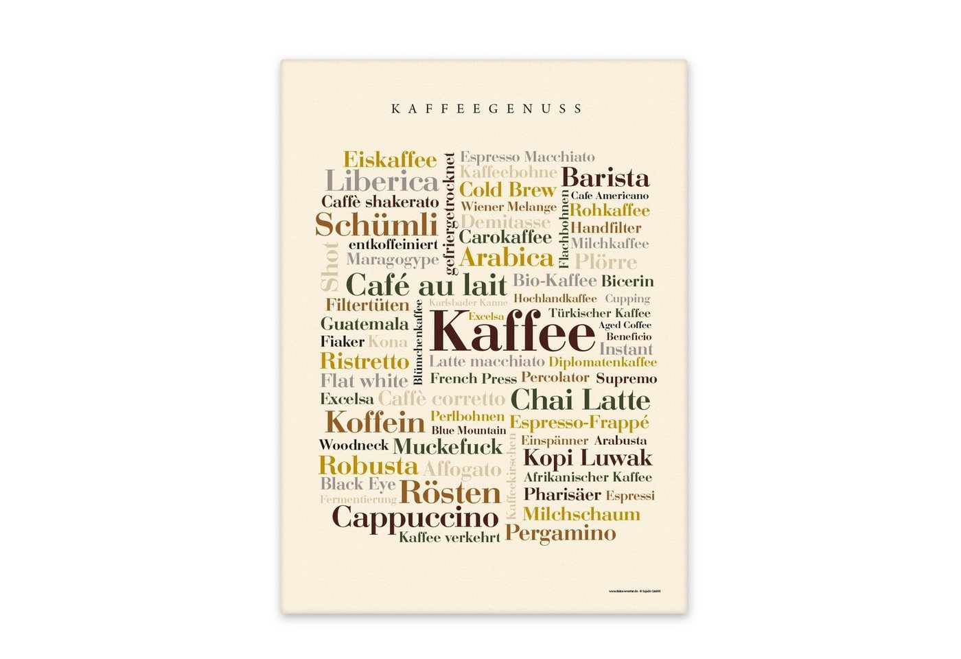 Deine Wörter Leinwandbild Leinwand Kaffee Wörter – Keilrahmen von Deine Wörter