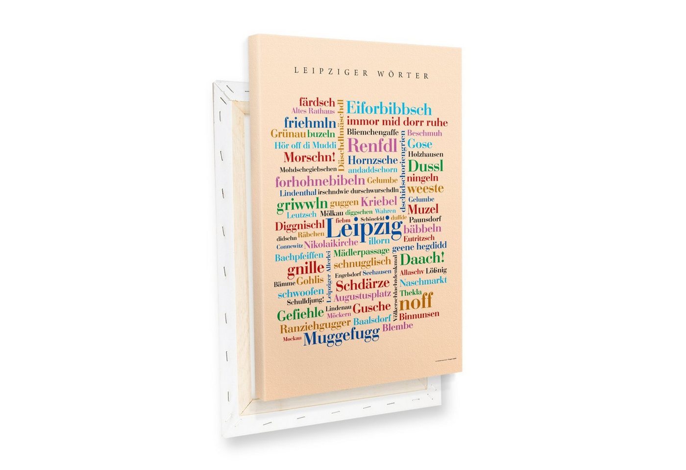 Deine Wörter Leinwandbild Leinwand Leipziger Wörter - Keilrahmen von Deine Wörter