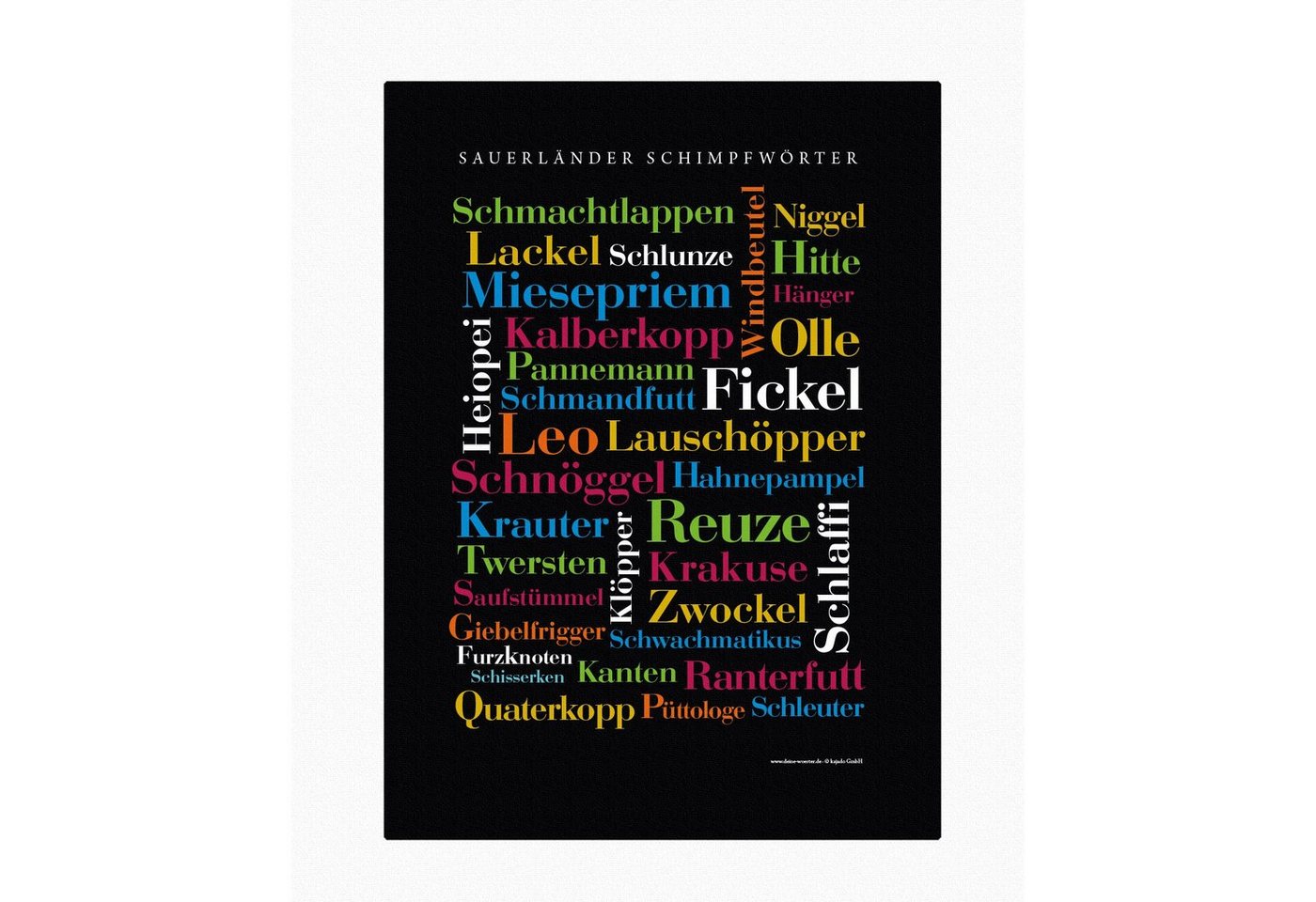 Deine Wörter Leinwandbild Leinwand Sauerländer Schimpfwörter - Keilrahmen von Deine Wörter