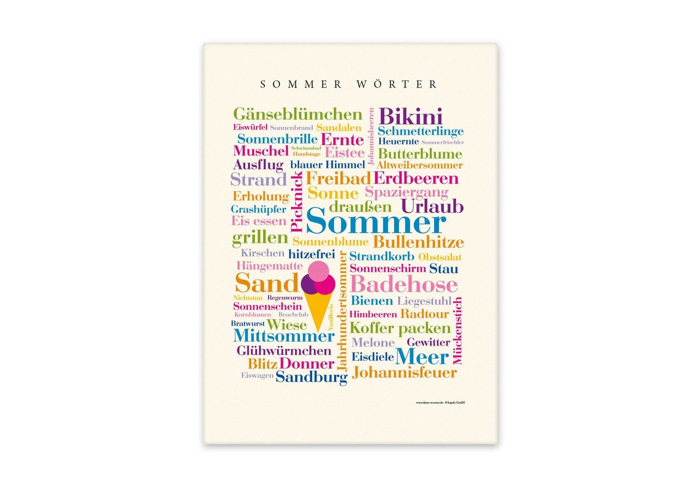 Deine Wörter Leinwandbild Leinwand Sommer Wörter – Keilrahmen von Deine Wörter