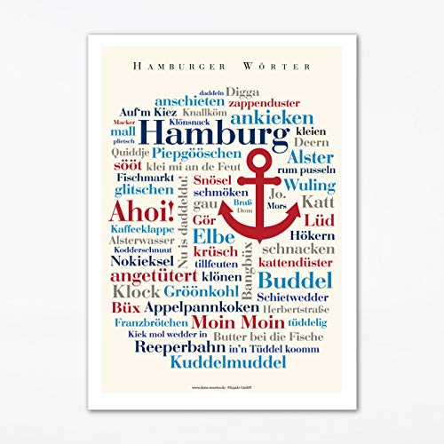 Deine Wörter Poster Hamburger (30x40 cm) von Deine Wörter