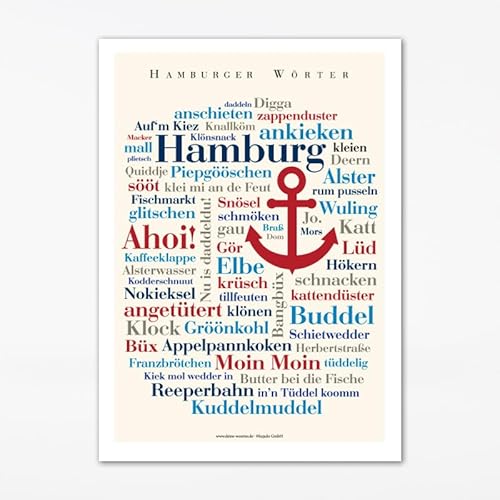 Deine Wörter Poster Hamburger (50x70 cm) von Deine Wörter