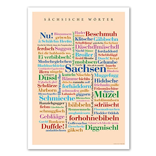 Deine Wörter Poster Sächsische (30x40 cm) von Deine Wörter
