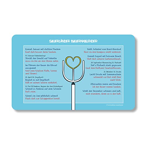 Frühstücksbrettchen Sauerländer Bauernkalender Frühstücksbrettchen Sauerländer Bauernkalender von Deine Wörter